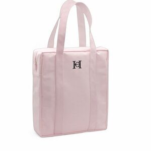 Carolina Herrera‎ Pink Canvas Tote Bag Large Zip Shoulder Bag